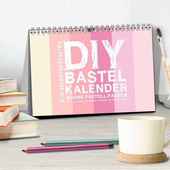 Actual product image DIY Bastel-Kalender -Warme Pastell Farben- Zum Selbstgestalten (Tischkalender 2025 DIN A5 quer), CAL (A5, German)