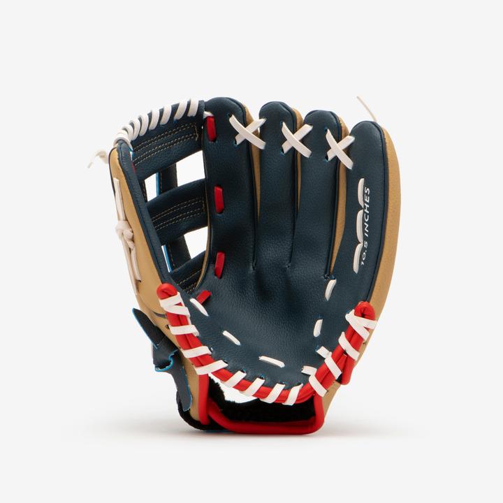 Actual product image Kipsta Kids baseball glove right thrower - BA100 blue/beige (10.50")