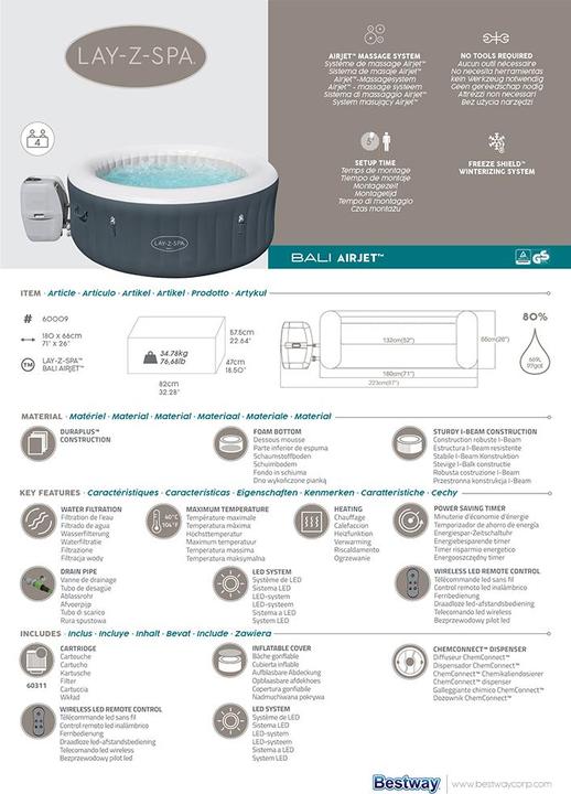 Immagine prodotto Bestway Lay-Z-Spa Bali (4 pers.)