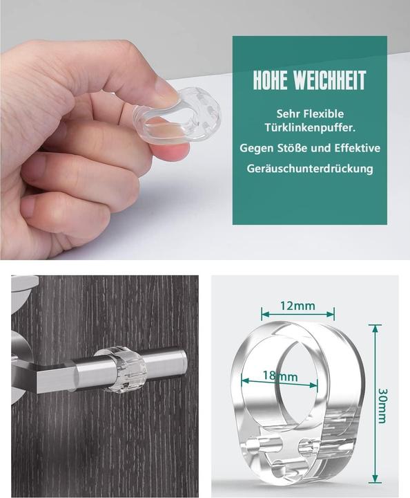 Produktbild ASMI 6 Stück Türklinkenpuffer, Wandtürpuffer, Türgriffstopper (6 Stück)