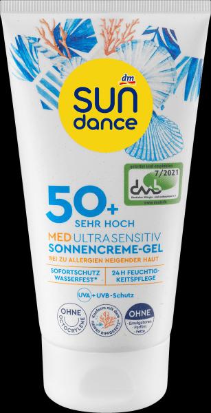 Image du produit dm Sundance Crème solaire gel, MED ultra sensible (Crème solaire, SPF 50+, 150 ml)