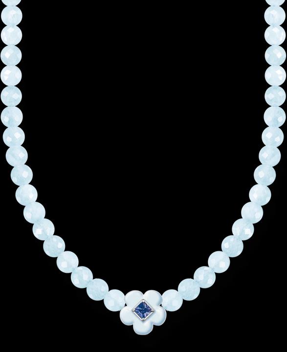 Produktbild Thomas Sabo Choker Blume mit blauen Perlen (925er Silber, Emaille, 34 cm)