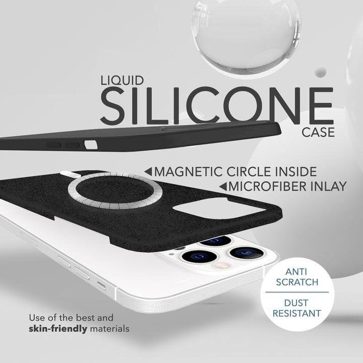 Produktbild Nalia Liquid Silikon Hülle mit MagSafe Funktion & 2x Display Schutzglas (Apple iPhone 14 Pro Max)