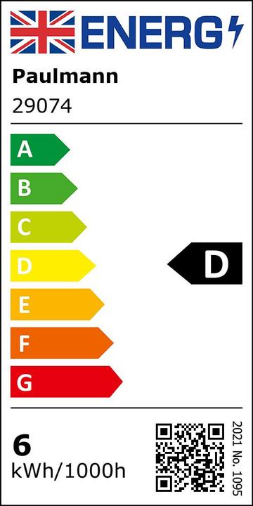Label énergétique Paulmann Lampe à goutte (E14, 5.90 W, 806 lm, 1 x, D)