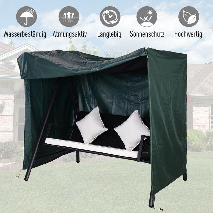 Image du produit Swisshandel24 Couverture Balançoire de jardin Imperméable Vert 177 x 114 x 152 cm