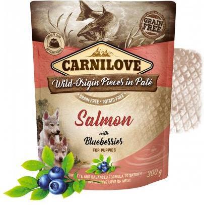 Produktbild Carnilove Dog Puppy Pouch Paté Lachs & Blaubeeren (Welpe + Kitten, 1 Stk., 300 g)