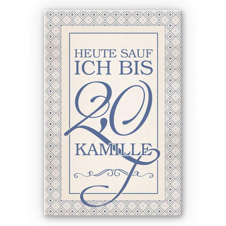Actual product image Trenddeko Today I booze to 2.0 chamomile (20 x 30 cm)