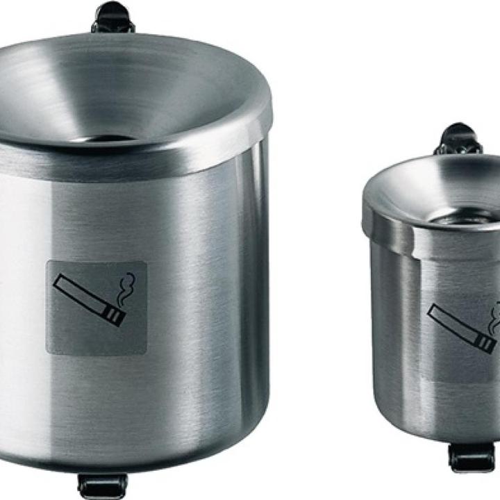 TKG Sicherheitswandascher Ø150xH145mm silberfarbig m.Kippvorrichtung