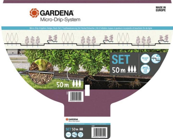 Produktbild Gardena Micro-Drip-System Set Hecke/Sträucher 50m (Tropfbewässerung Set)