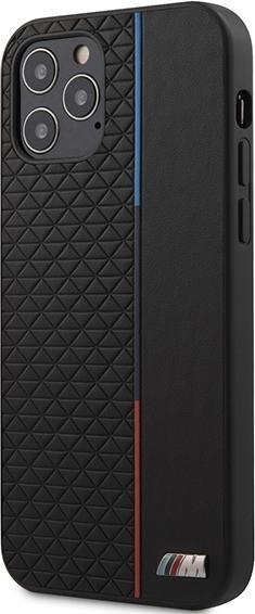 Immagine prodotto BMW M Custodia rigida PU Triangoli+ Linea Tricolore per Apple iPhone 12 12 Pro - nero (Apple iPhone 12 Pro, Apple iPhone 12)