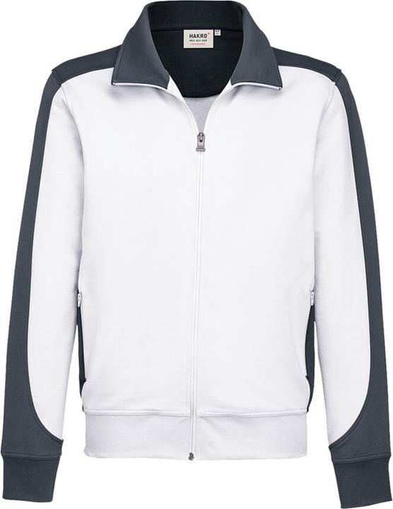 Actual product image Hakro Sweatjacket Contrast Perf white/anthracite Gr.3XL (3XL)