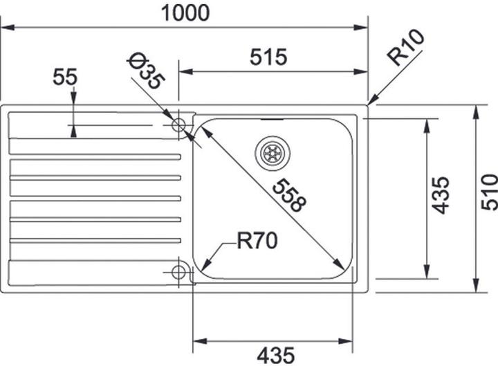 Immagine prodotto Franke Argos AGX 611 100 (Lavandino montato in alto, 100 cm, 51 cm)