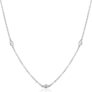 JVD - Decent silver necklace with zircons SVLN0558XK5BI45