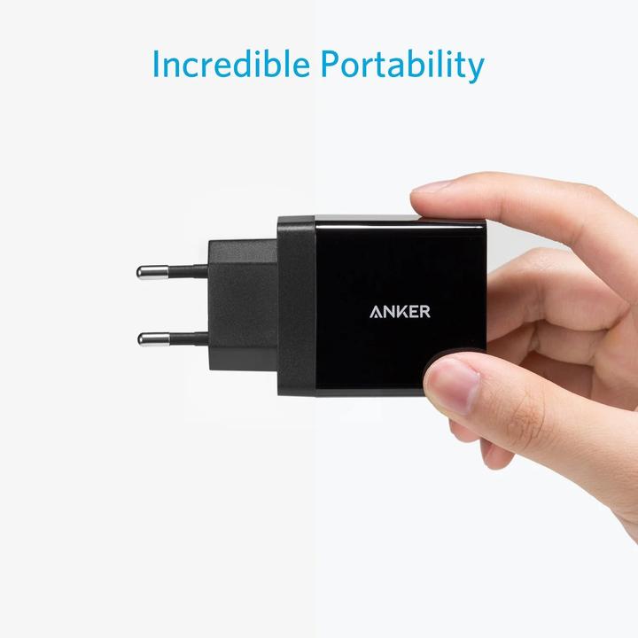 Actual product image Anker 24W 2-Port USB Charger Black (24 W)
