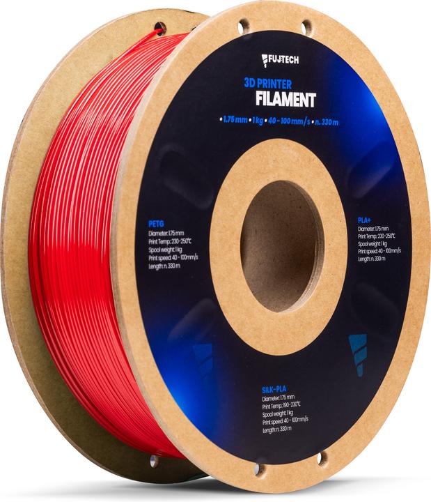 Fuj Tek PETG Filament for 3D Printer, 1.75 mm, Fire Truck Red (PETG, 1.75 mm, 1400 g, Red)