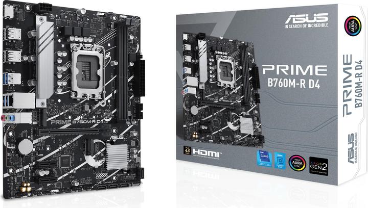 Image du produit ASUS MB PRO B760M-R D4 (LGA 1700, Intel B760, mATX)