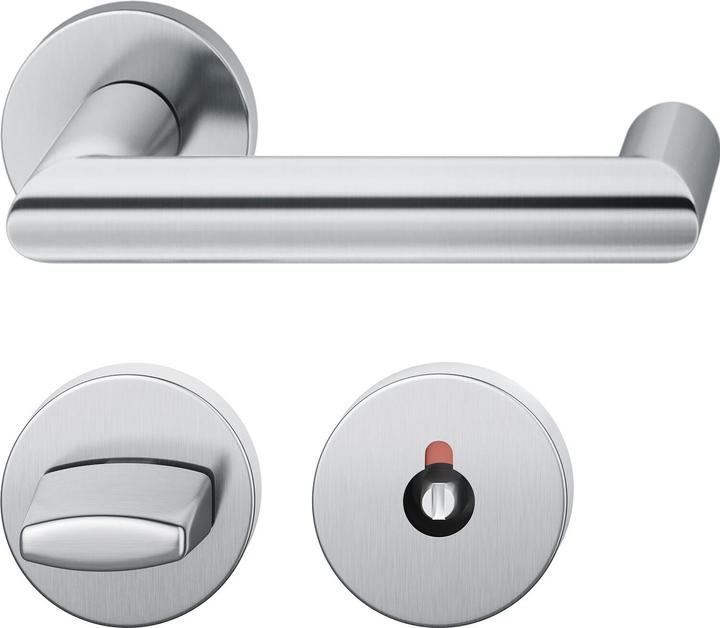 FSB Object lever handle set 72 1016 AGL on rosette WC, satin stainless steel (Door set)