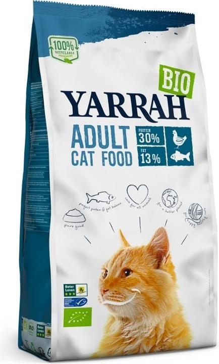 Yarrah Organic Dry Cat Food Chicken & Fish with Grains - 10kg - (Adult, 1 pcs., 10000 g)