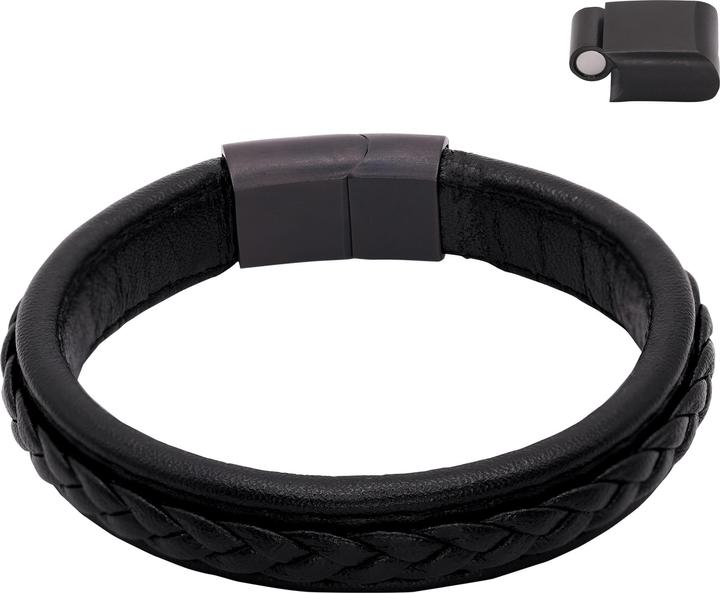 Actual product image Heideman Leather bracelet Jannis (19 cm, Leather, Stainless steel)