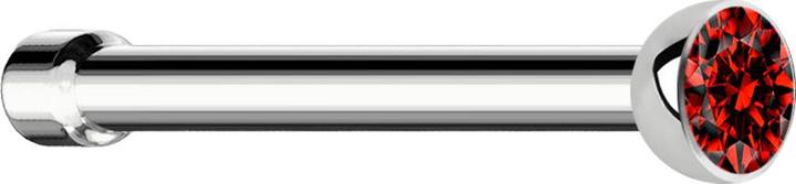 Star Piercing Nasenstecker gerade silber mit Kristall rot (Chirurgenstahl 316L, ohne Messing)