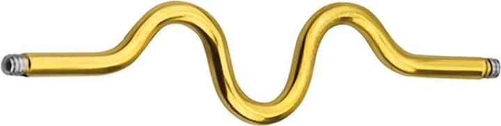 Produktbild Star Piercing Barbell-Stab vergoldet zig zag (Chirurgenstahl 316L)
