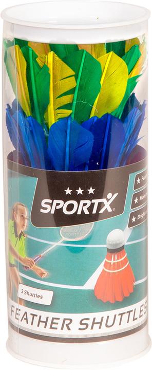 Sport X SportX Shuttle-Federn farbig in Tube, 3 Stk.