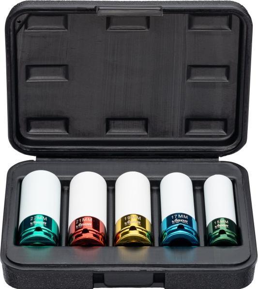 Produktbild Vigor Schlagschrauber Steckschlüsseleinsatz Satz ∙ V2257 ∙ Vierkant12,5 mm (1/2 Zoll) ∙ Aussen Sechs… (22 mm)