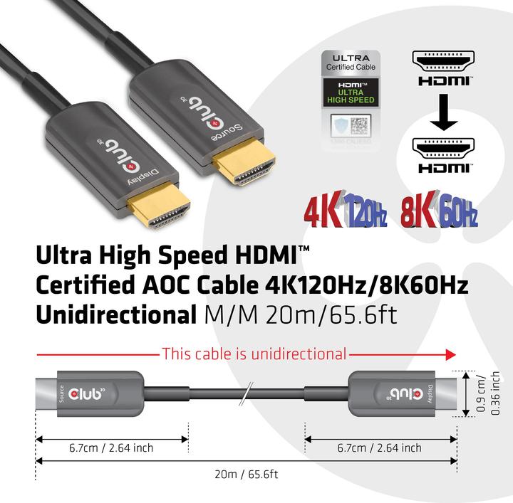Actual product image Club 3D HDMI (Typ A) — HDMI (Typ A) (20 m, HDMI)