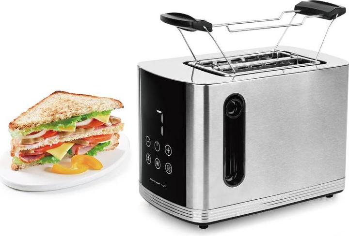 Actual product image Emerio TO-128308 Toaster BPA-free, with bun rack Stainless steel, black