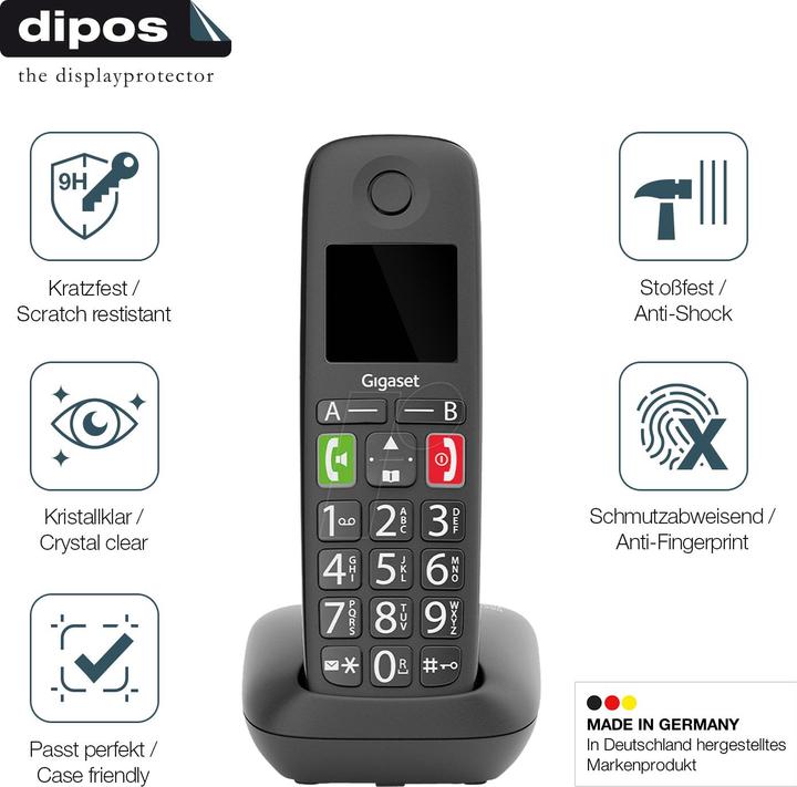 Produktbild Dipos Anti-Shock Displayschutz 9H (1 Stück, Gigaset GS290)