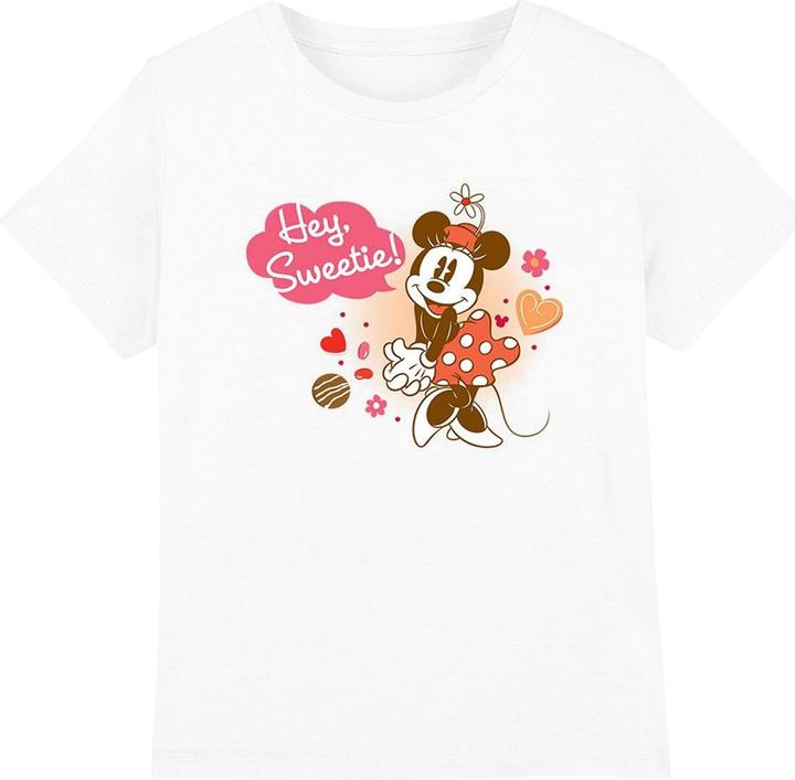 Actual product image Disney Childrens/Kids Hey Sweetie! Minnie Mouse Vintage Valentine's Day T-Shirt (140)