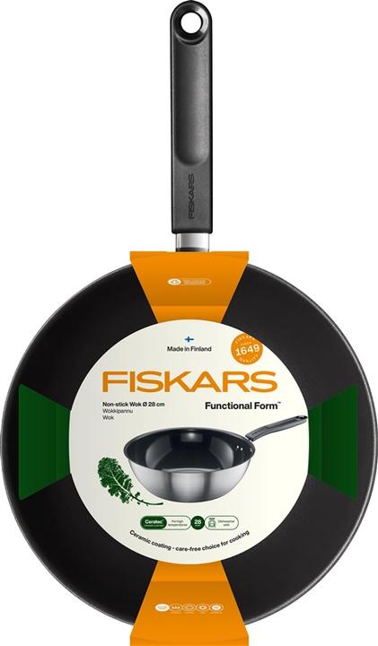 Actual product image Fiskars PAN WOK FF 28CM CERAMIC COATED 1072313 (28 cm, Wok, Stainless steel)
