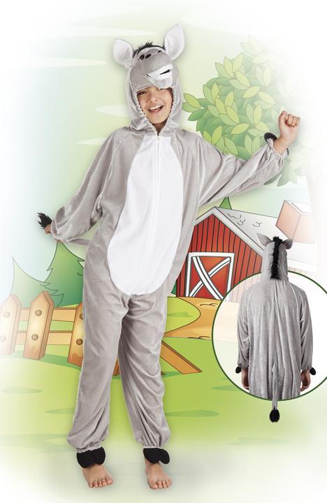 Image du produit Boland Costume d'âne pour enfants : combinaison en peluche avec capuche (140)