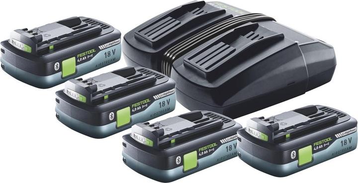 Produktbild Festool Energie Set TCL 6 DUO Doppel Schnellladegerät 10,8 V - 18 V ( 577017 ) + 4x BP 18 Li 4,0Ah (18 V)