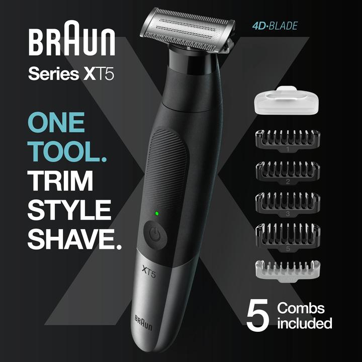Image du produit Braun Rasoir-Tondeuse Hybride Series XT5, Rasoir VIsage, Tondeuse Corps, Lame Durable, XT5100