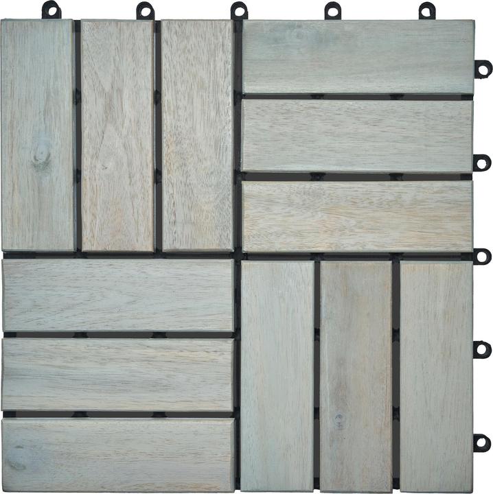 Produktbild Gartenfreude Fliesen 10er-Set Holzfliesen Klicksystem (10 x, 30 x 30 cm)
