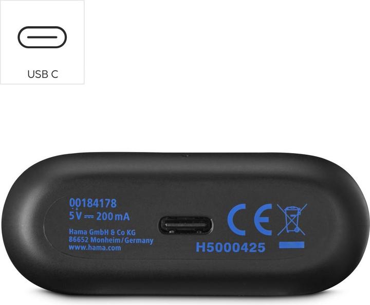 Actual product image Hama Passion Clear II in-ear headphones black (ANC, 20 h, Wireless)