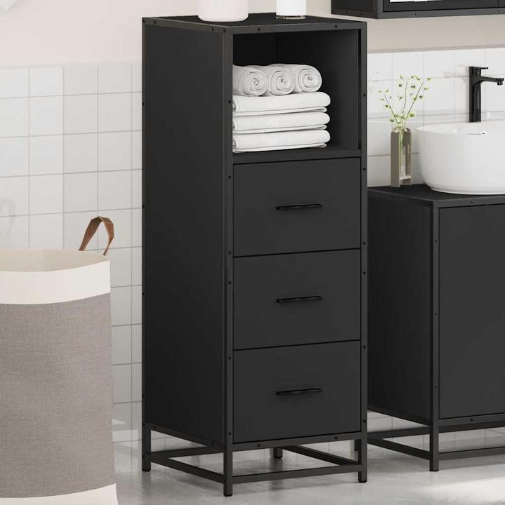 Actual product image VidaXL Bathroom cabinet black 35x37.5x100 cm wood-based material