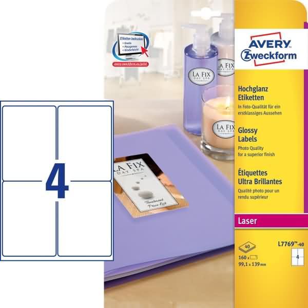 Produktbild Avery Hochglanz-Etiketten