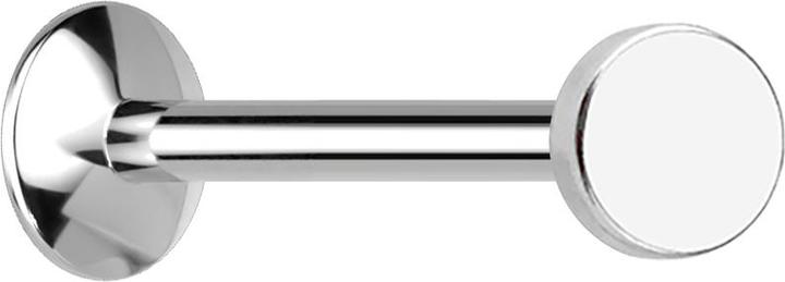Actual product image Star Piercing Micro UFO Labret internal thread silver with disc (without brass, Surgical steel 316L)