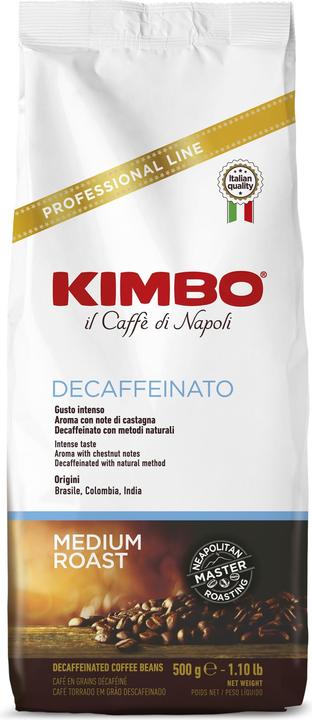 Kimbo Espresso Decaffeinato 500gr. Chicchi (500 g, Tostatura media)