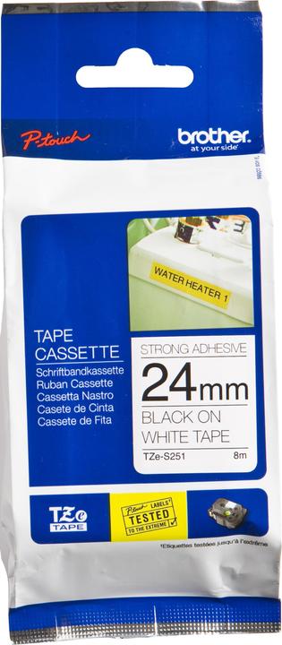 Actual product image Brother Tze-S251 (2.40 cm, Black, White)