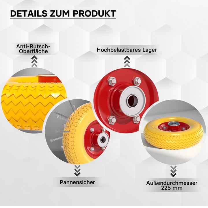 Actual product image Wiltec PU-Wheel 2.80/2.50-4 solid rubber punctureproof wheel with steel rim
