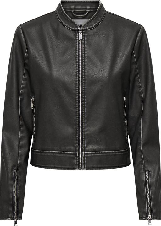 Produktbild Only Stehkragen Ärmelbündchen mit Reissverschluss Jacke Kunstlederjacke (XL)