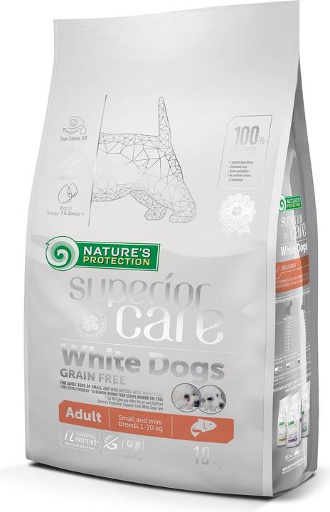 Immagine prodotto Nature's Protection White dogs Salmone senza cereali Adulti Cani di piccola taglia e miniatura, 10 kg (Adulto, 1 pz., 10000 g)