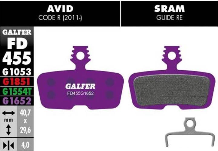 Produktbild Galfer Bike E-Bike Bremsbeläge G1652 (Avid, SRAM, Organisch (Resin))