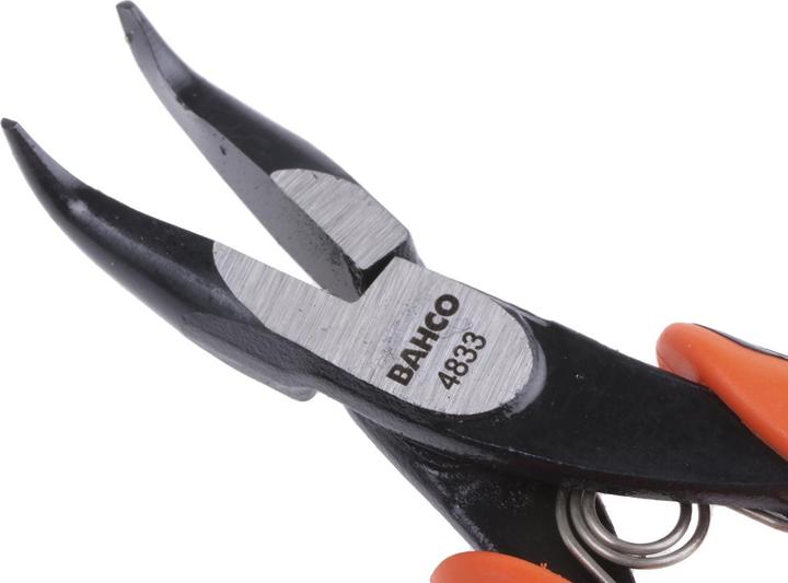 Actual product image Bahco ERGO needle nose pliers with two-component handles and 60° angled tip, phosphatised, 130 mm (130 mm)