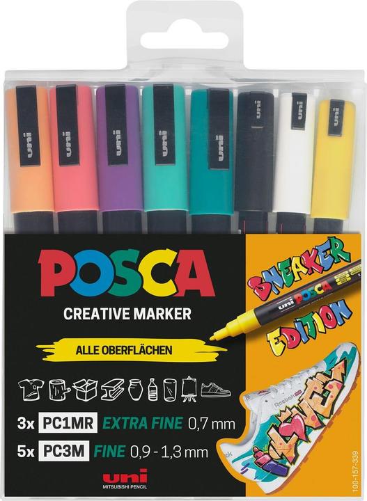 Image du produit Posca Stylo acrylique Sneaker (Multicolore, 1.30 mm, 8 x)