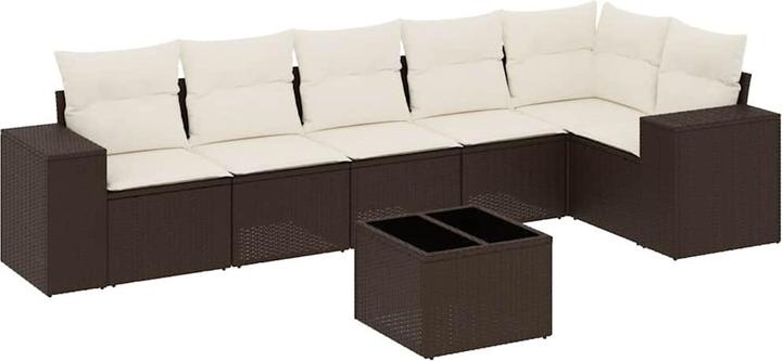 Image du produit VidaXL Meuble de jardin Canapé Lounge Salon 7 pièces brun poly rotin