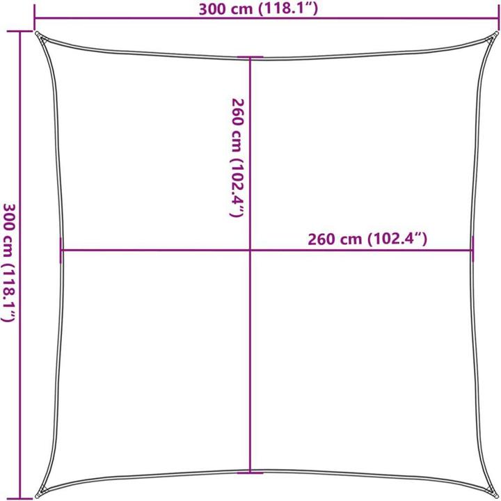 Actual product image VidaXL Sonnensegel 100% Polyester Oxford (3 x 3 m)